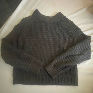 Ashy Dark Blue High Neck Chunky Sweater